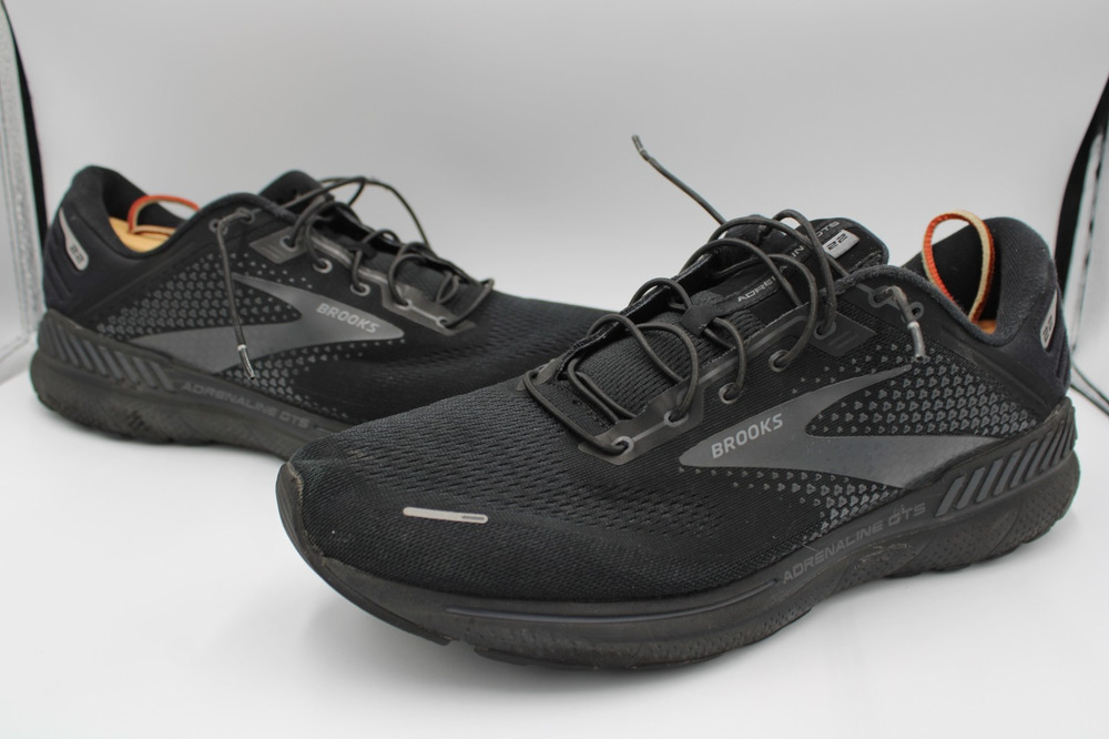 Size 13 - Brooks Adrenaline GTS 22 Men's 2E Wide Triple Black - 1103662E020